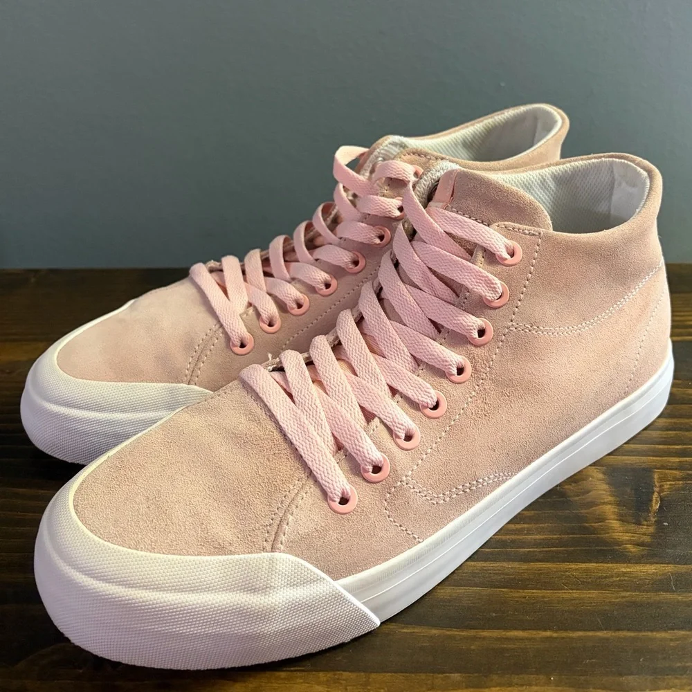 DC Men’s Evan Smith Hi Zero Pink Mid-Top Suede Skateboard Sneaker Size 9